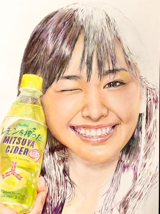 色鉛筆画 美人画a3 ケント紙
