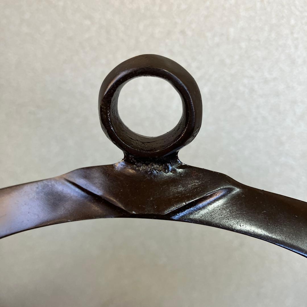 唐銅製　吊り下げ花器　満月尺0万月　池坊　美品　チェーン付き