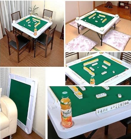 リビングアウト 高さ2段階調節できる麻雀テーブル ホワイト つ348