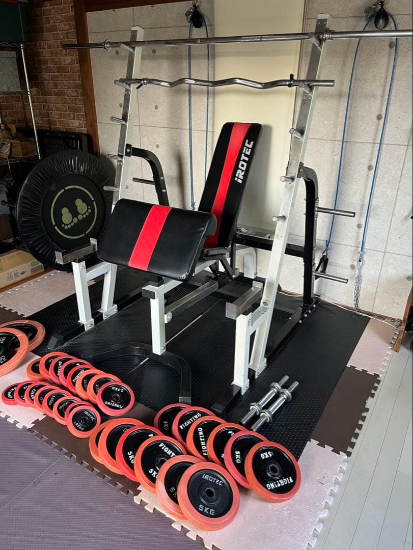 IROTEC トレーニングベンチ＆ウエイトセット
