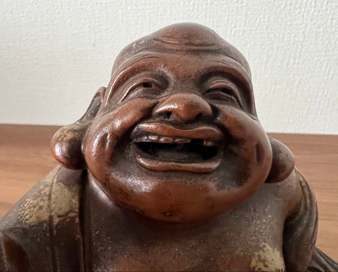 伊部焼 布袋香炉 梅景作 縁起物 七福神 箱付き アンティーク