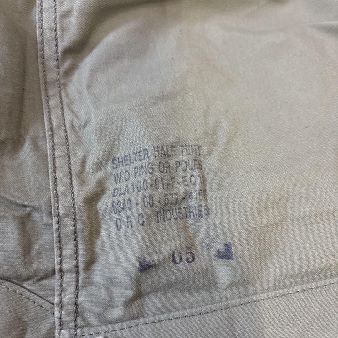 US パップテント ハーフシェルター 2枚 ペグとポール付き 米軍 軍幕