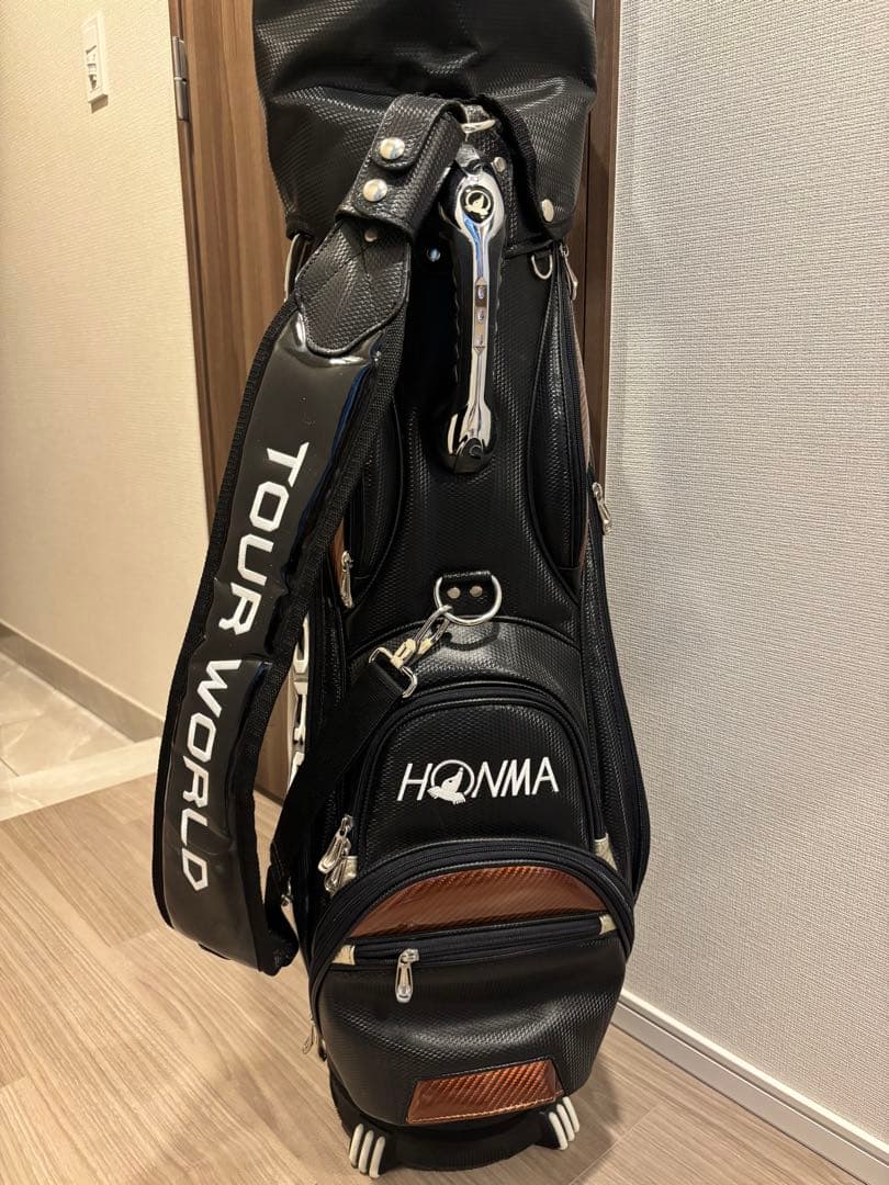 HONMA キャディバッグ 黒茶 中古