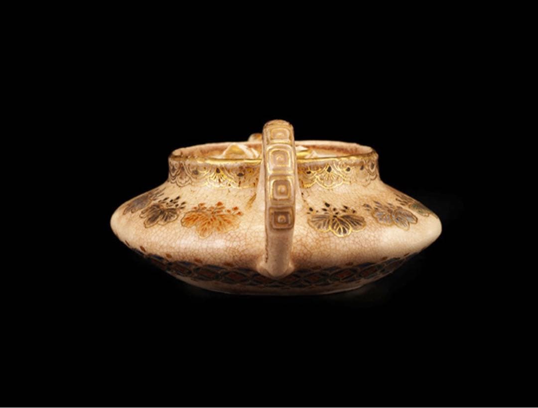 栗田焼　錦光山宗兵衛 錦光山　蓮摘み　急須　煎茶器