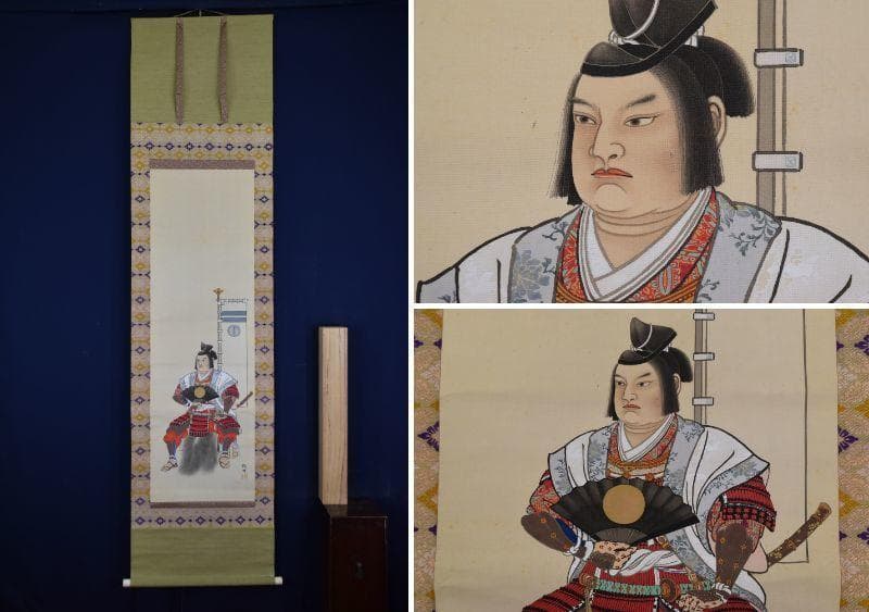 【真作】梅里/桃太郎図/掛軸☆宝船☆AB-388