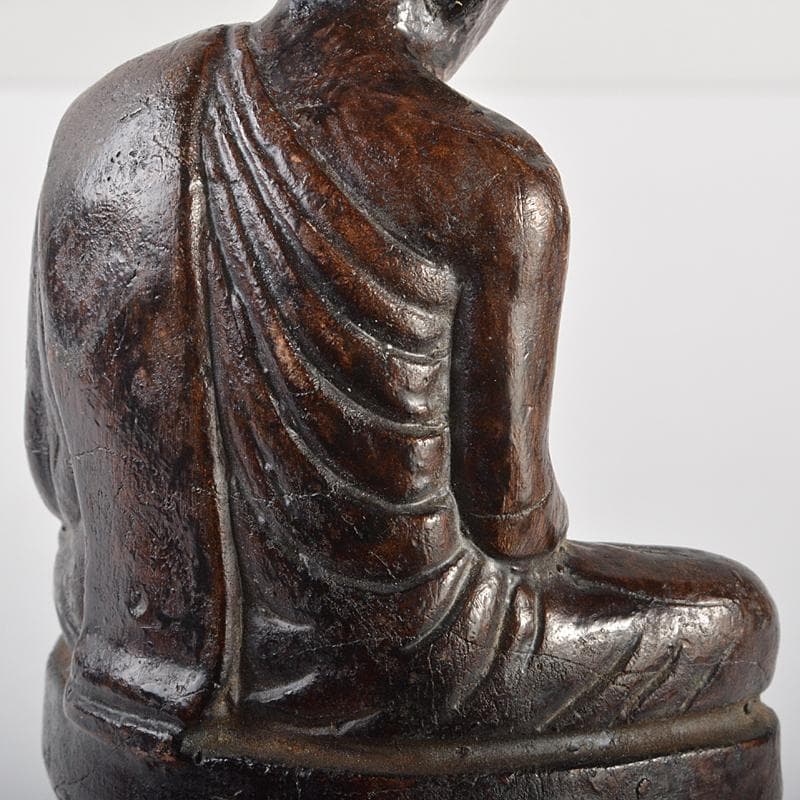 中国　唐木紫壇製　仏像雕　装飾品　置物　M　R7107E