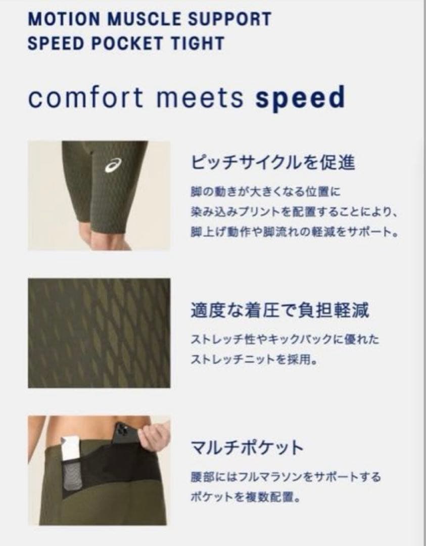 asics MMS スピードポケットハーフタイツ Sサイズ