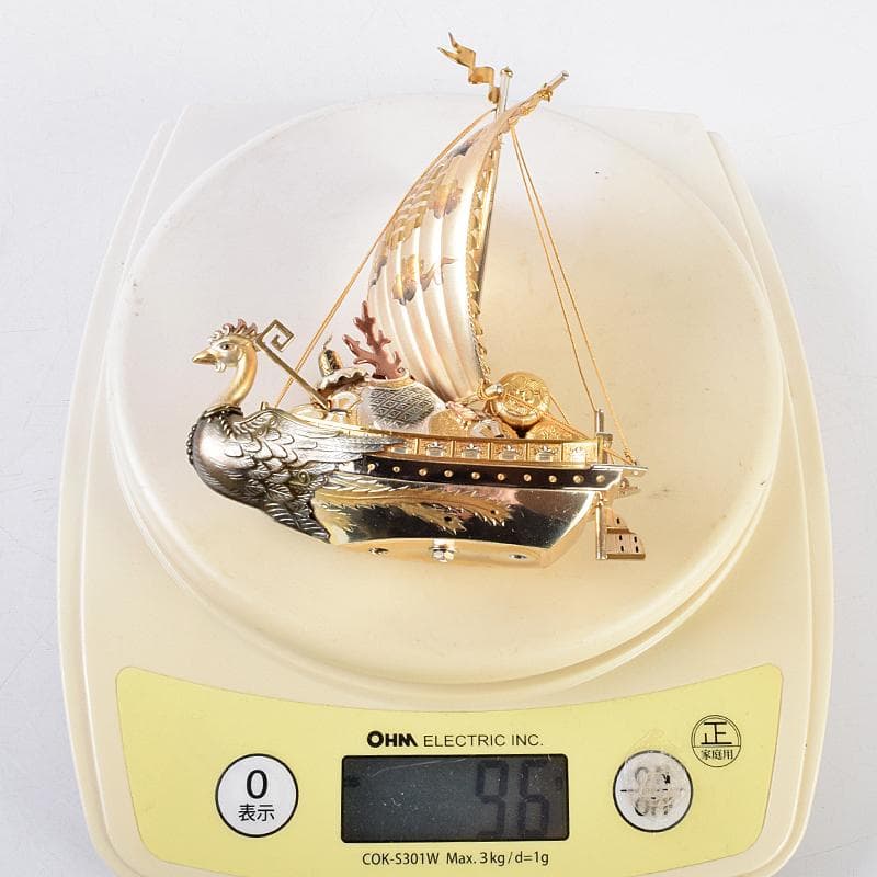 関武比古造　銀製　SILVER985刻印　宝船　約96g　Y　R9116B