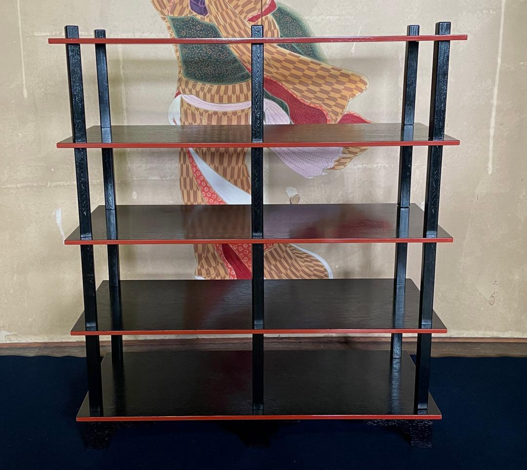 【美品】「母」 水谷棚 配膳棚 五段木製棚 懐石道具 水屋道具 茶道具 （F1）