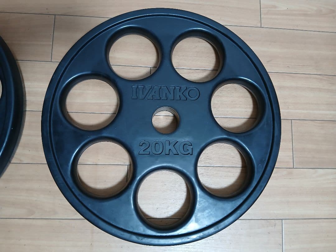 ②IVANKOイヴァンコ ラバープレート20kg x1枚穴径50mm(同時購入)