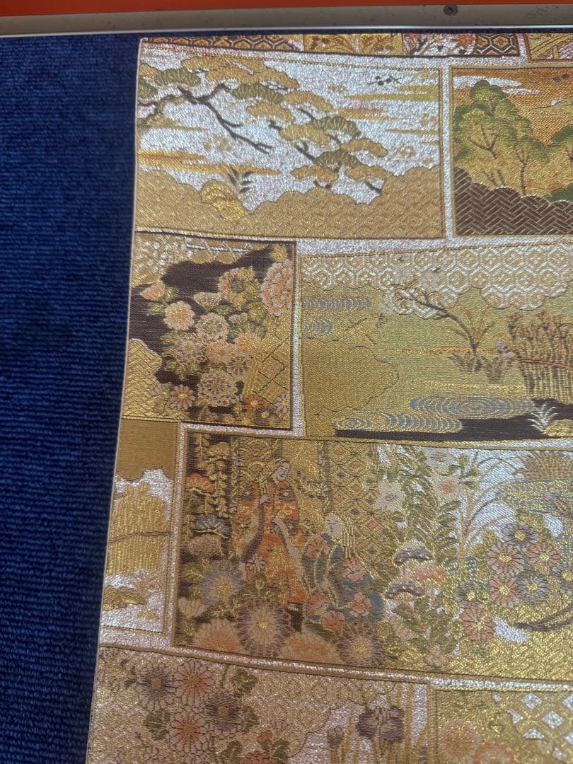 2683袋帯 古代彫金紋 西陣織 金糸　高級上質上品　約440cm 未使用