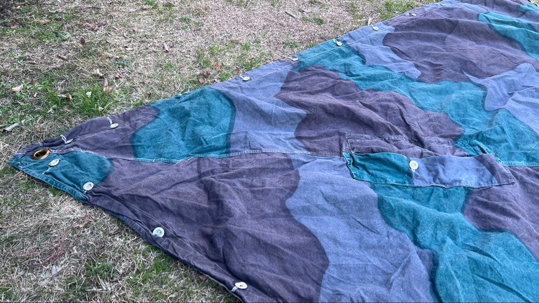 スウェーデン軍 三角 軍幕 USED コットン③