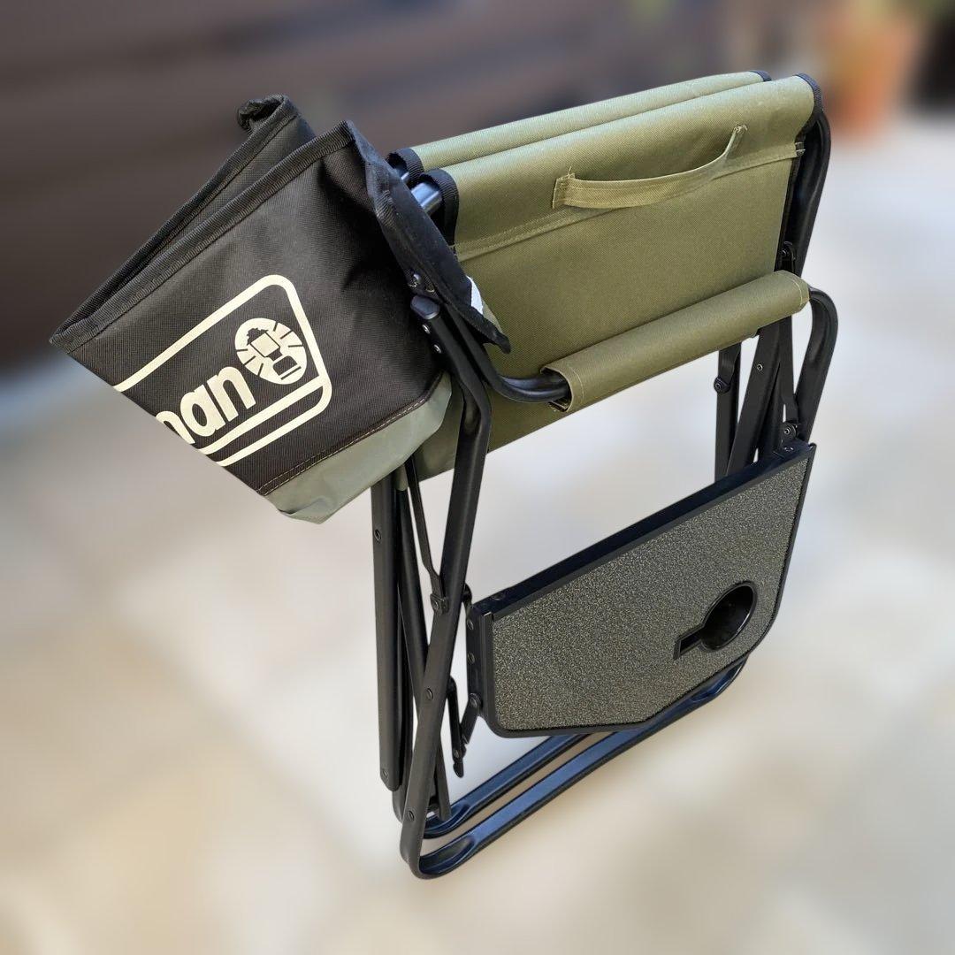 コールマン（Coleman）サイドテーブル付デッキチェア（オリーブ）2脚セット