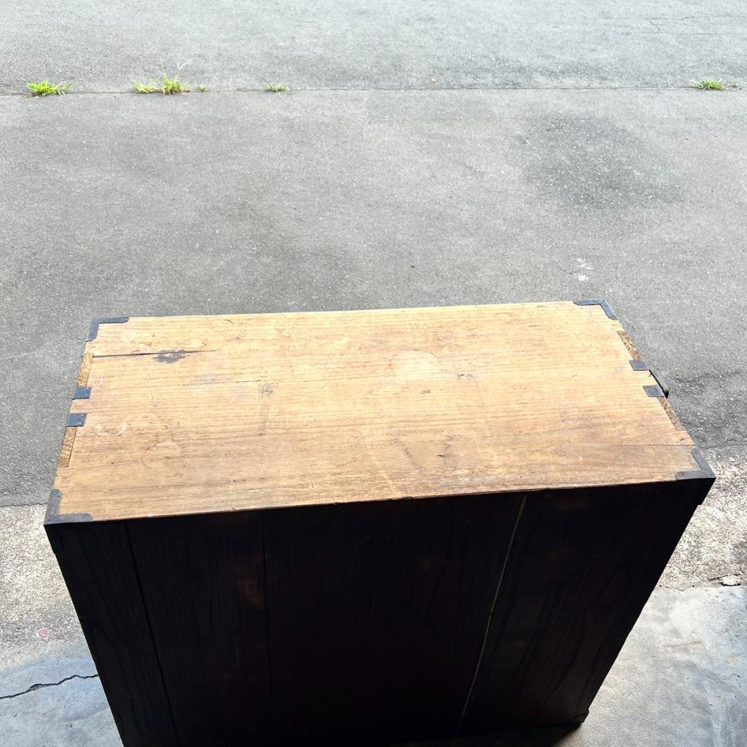 【旧家より】　桐箪笥　年代物　使用感・痛み・金具破損あり　【たのメル便♪】