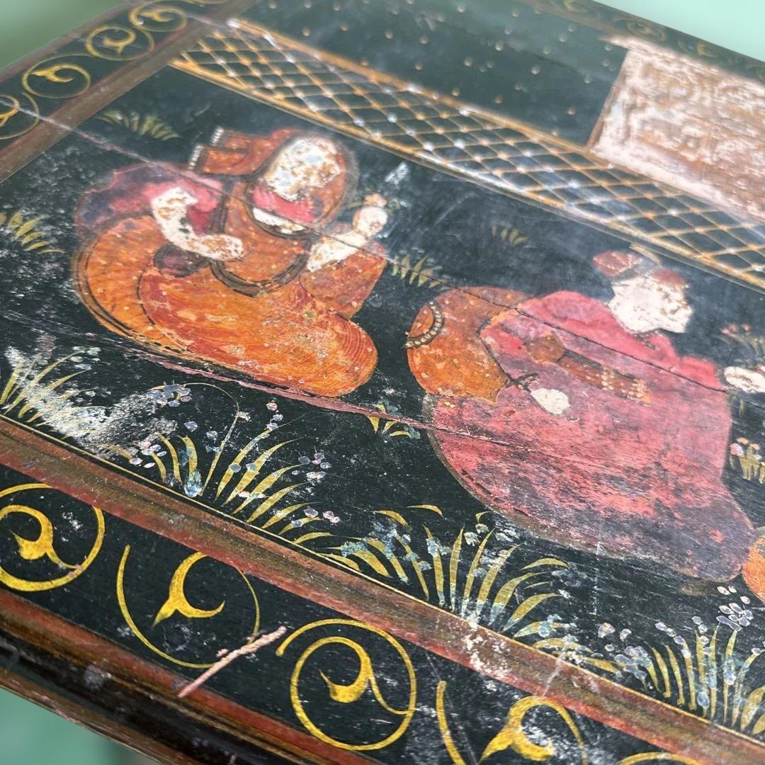 k*u様 ★インド 手描き装飾の木製タンス キャビネット 家具 アンティーク 格