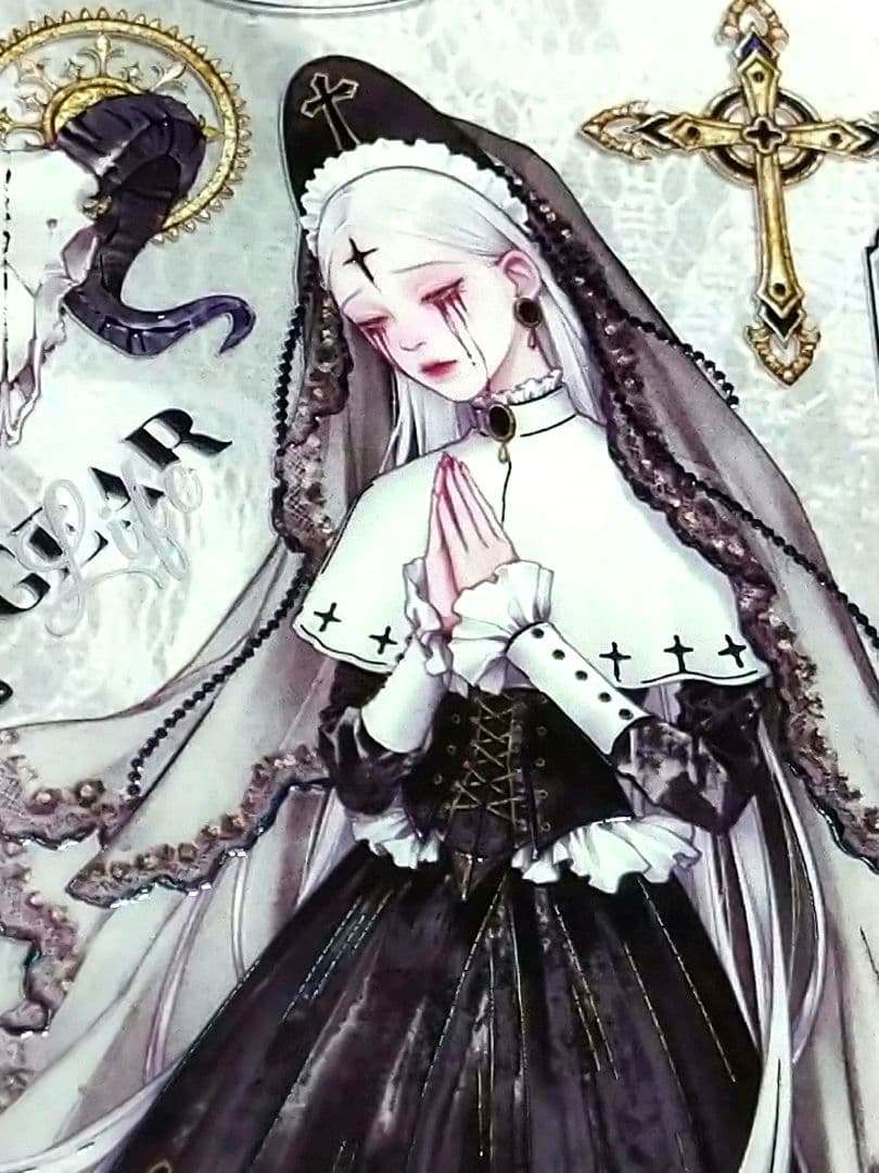 ✩再販✩J1146＃至亡灵书(极光黑)shine切り売り海外人物マステ女の子