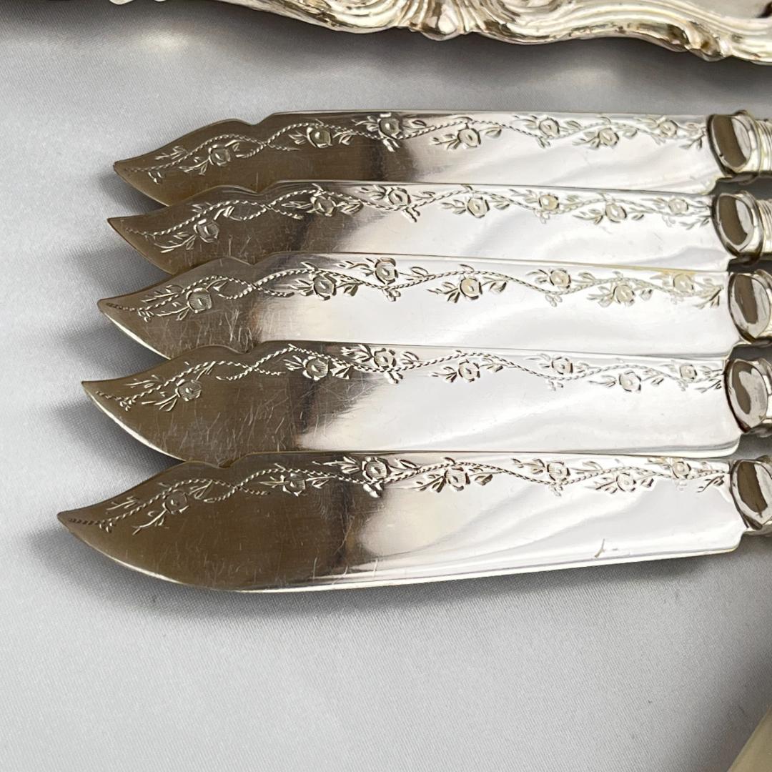 【英国】【白蝶貝】ロココのカトラリーセット ナイフ/フォーク 10本