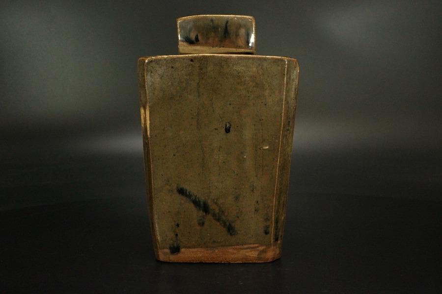 中国美術 鉄釉 茶 四方 茶壷 煎茶(AZ996)