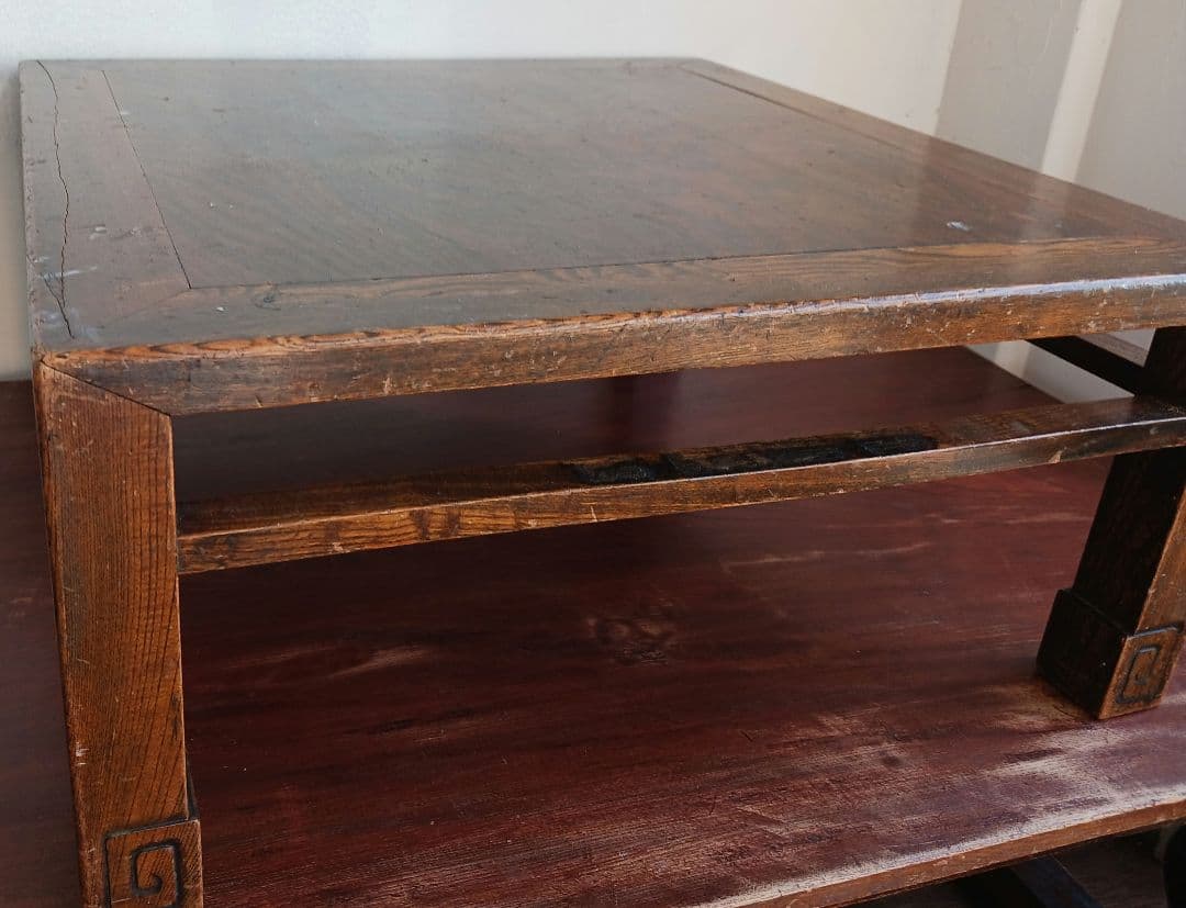 木製座卓 木目模様 使用感あり