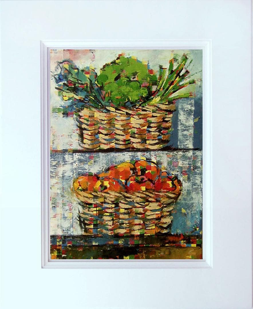 油絵 菅家令子 絵 絵画 インテリア uF6-060903　静物 野菜