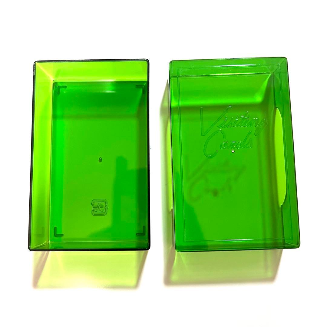 業務用 月印紙製品 名刺箱 プラスチックケース 標準グリーン 147個