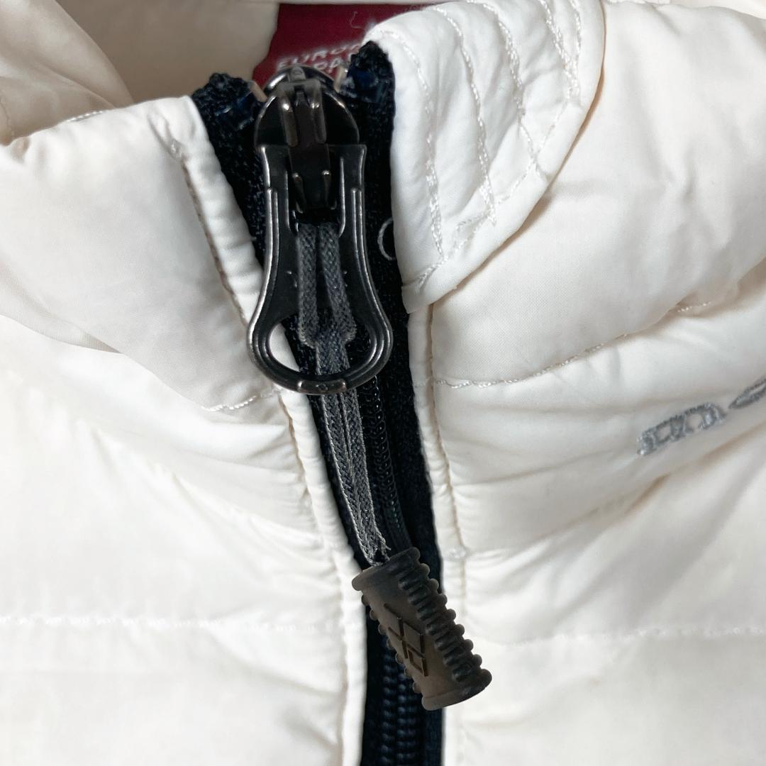 モンベル　ライトダウンジャケット　薄手　ロゴ刺繍　白　L100　12