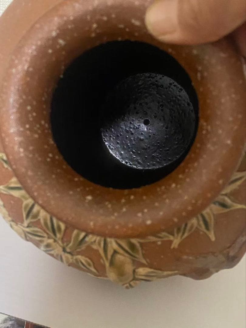 信楽燒 西尾紫行作竹雀在銘 大壺古美術/時代物 希少品