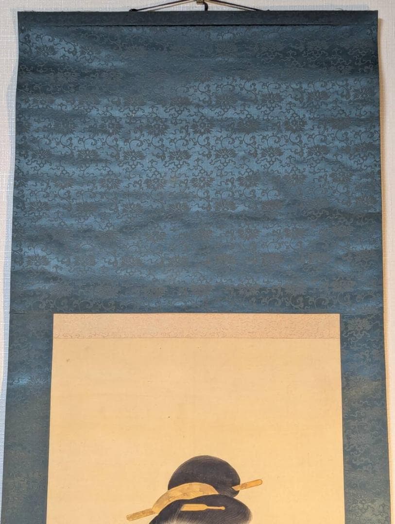 【模写】掛軸　川勝春章　美人画　日本画　浮世絵師　浮世絵派　合箱入　U31