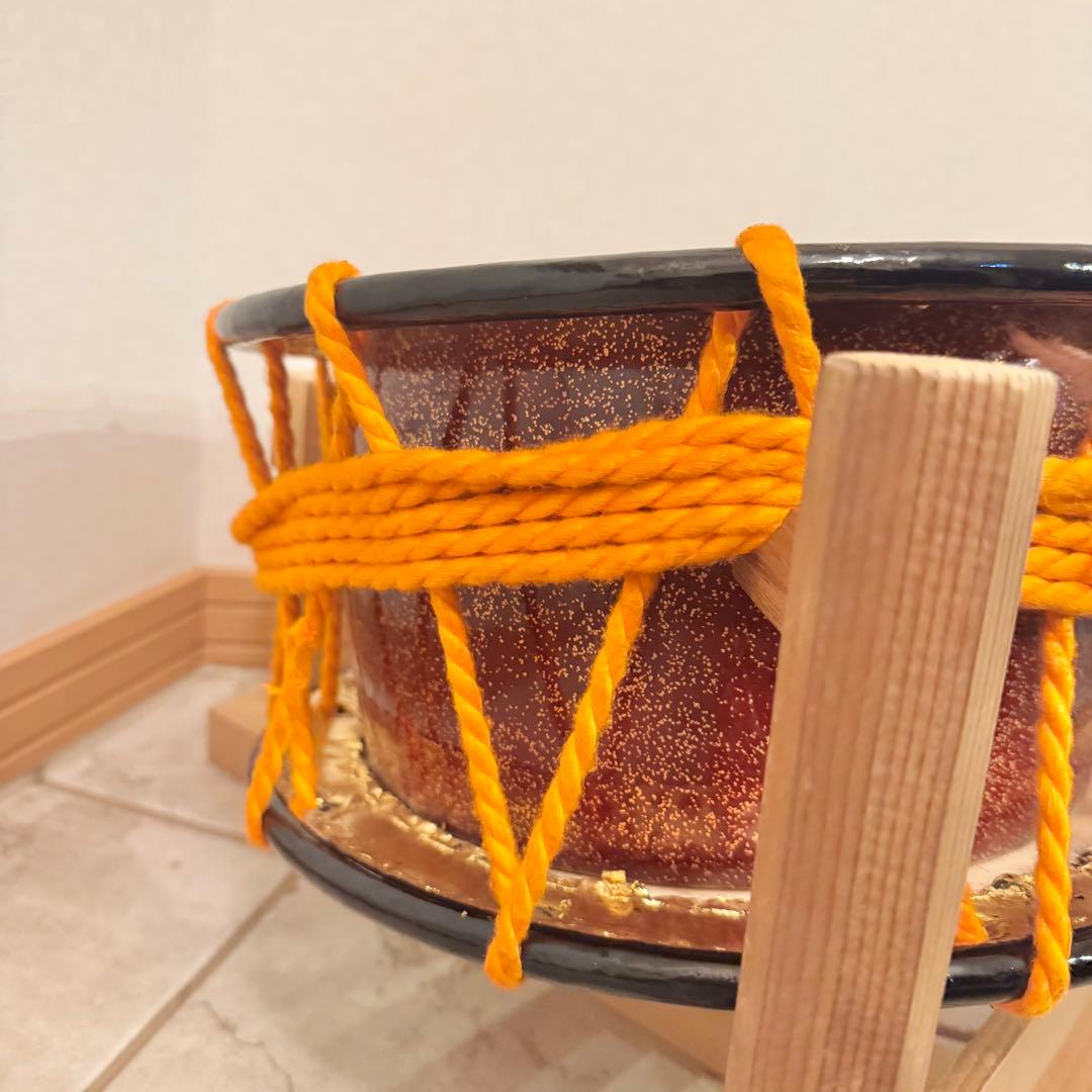 【美品】和太鼓 締太鼓 スタンド　バチ付 和楽器　伝統芸能