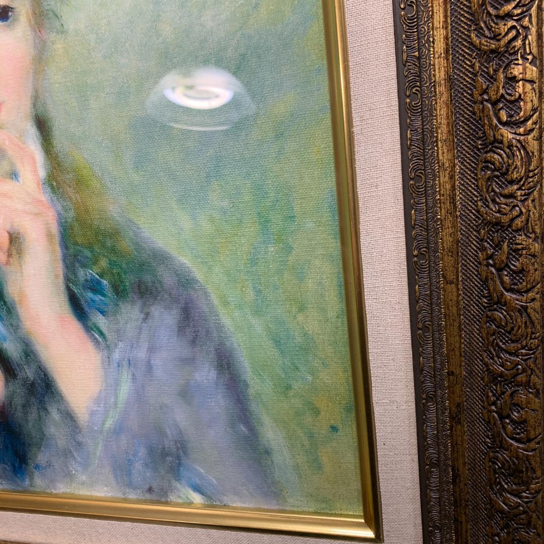 ルノワール 若い娘の肖像 油絵直筆仕上げ　ゴールド額縁 複製画