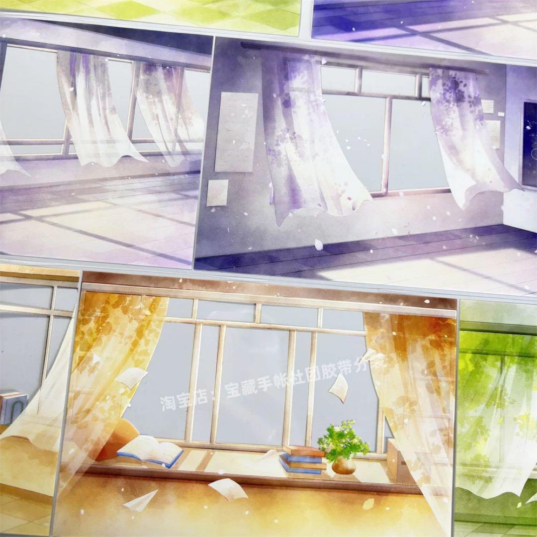 海外マスキングテープ巻売り 教室の窓 風景マスキングテープ人物マステ