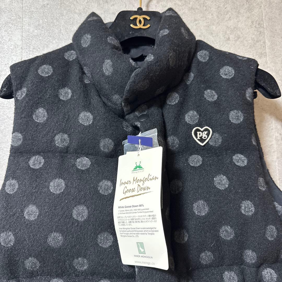 【極美品】パーリーゲイツ ダウンベスト グースダウン ドット柄 サイズ1 希少