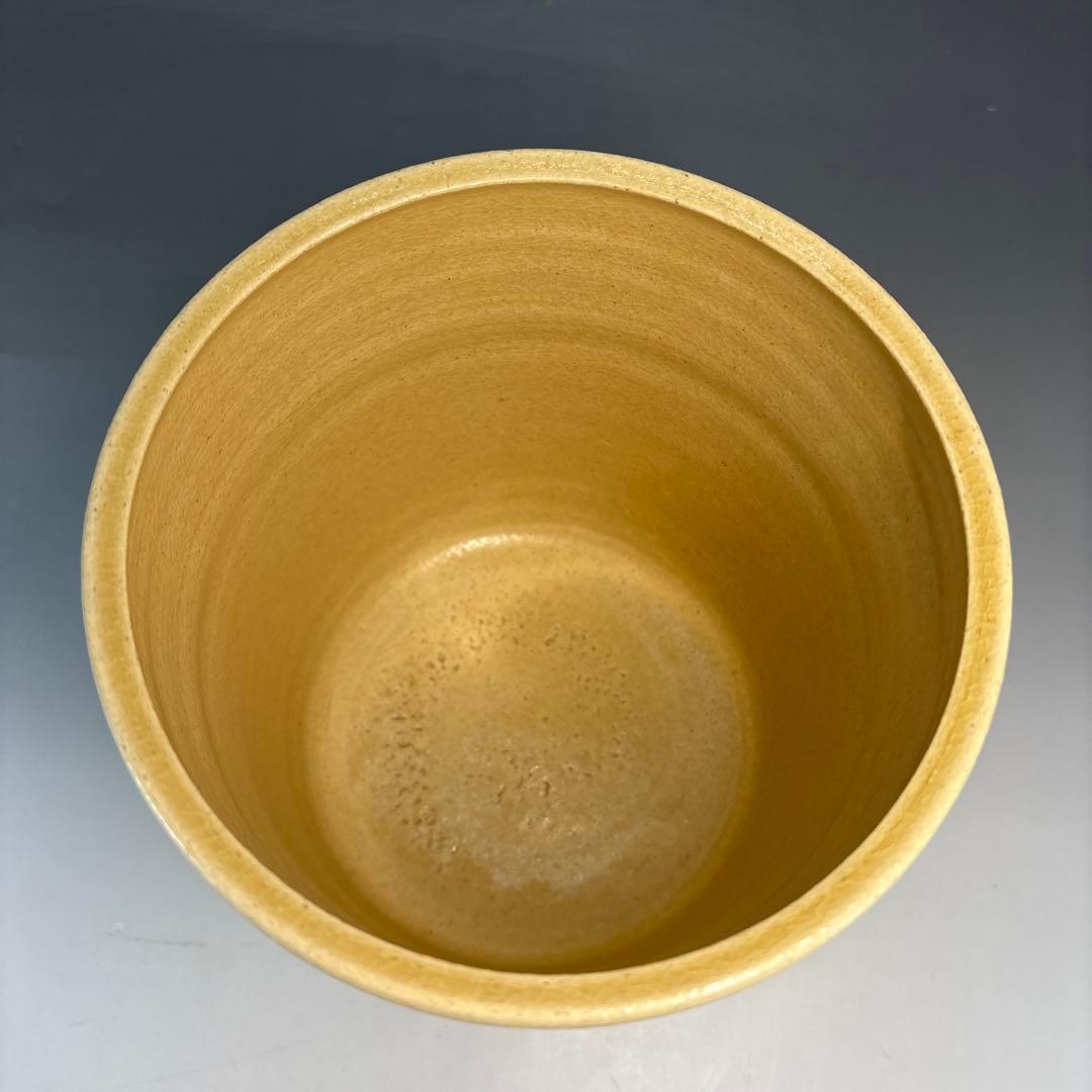 【茶道具】中村秋峰造　黄瀬戸棒ノ先水指（共箱）★送料込★