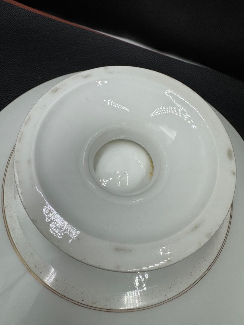 セール‼️フランス　アンティーク　ハンドペイント　バラの柄　高台①