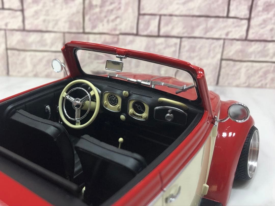 1/18ミニカー　ワーゲンビートル深リムカスタム　V字竹槍マフラー