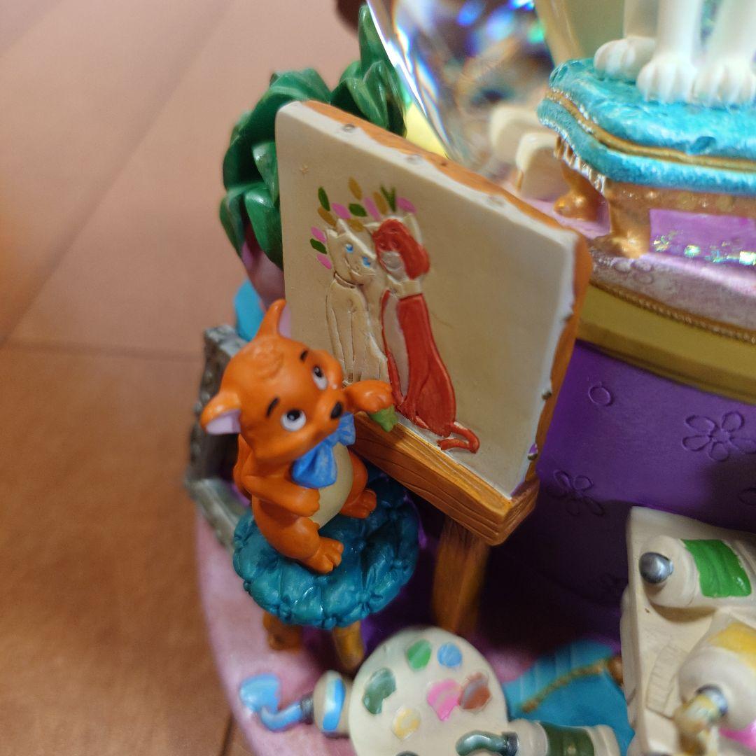 【レア美品】ディズニー おしゃれキャット スノードーム型オルゴールスノーグローブ