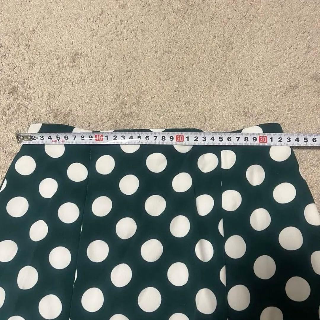 フラメンコスカート 水玉ダークグリーン　Sサイズ