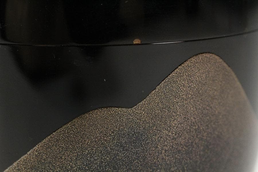 茶道具 遠山蒔絵 内縁 雲錦蒔絵 大棗 山下泰園作 共箱 美品(K-LC704)