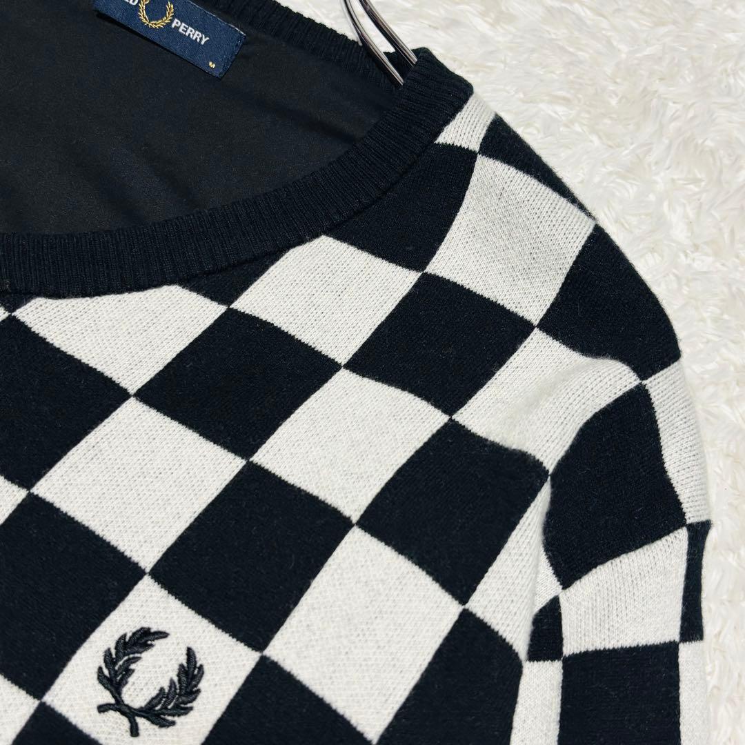 希少 ビームスゴルフ 別注 フレッドペリー 防風 セーター チェッカーフラッグ柄
