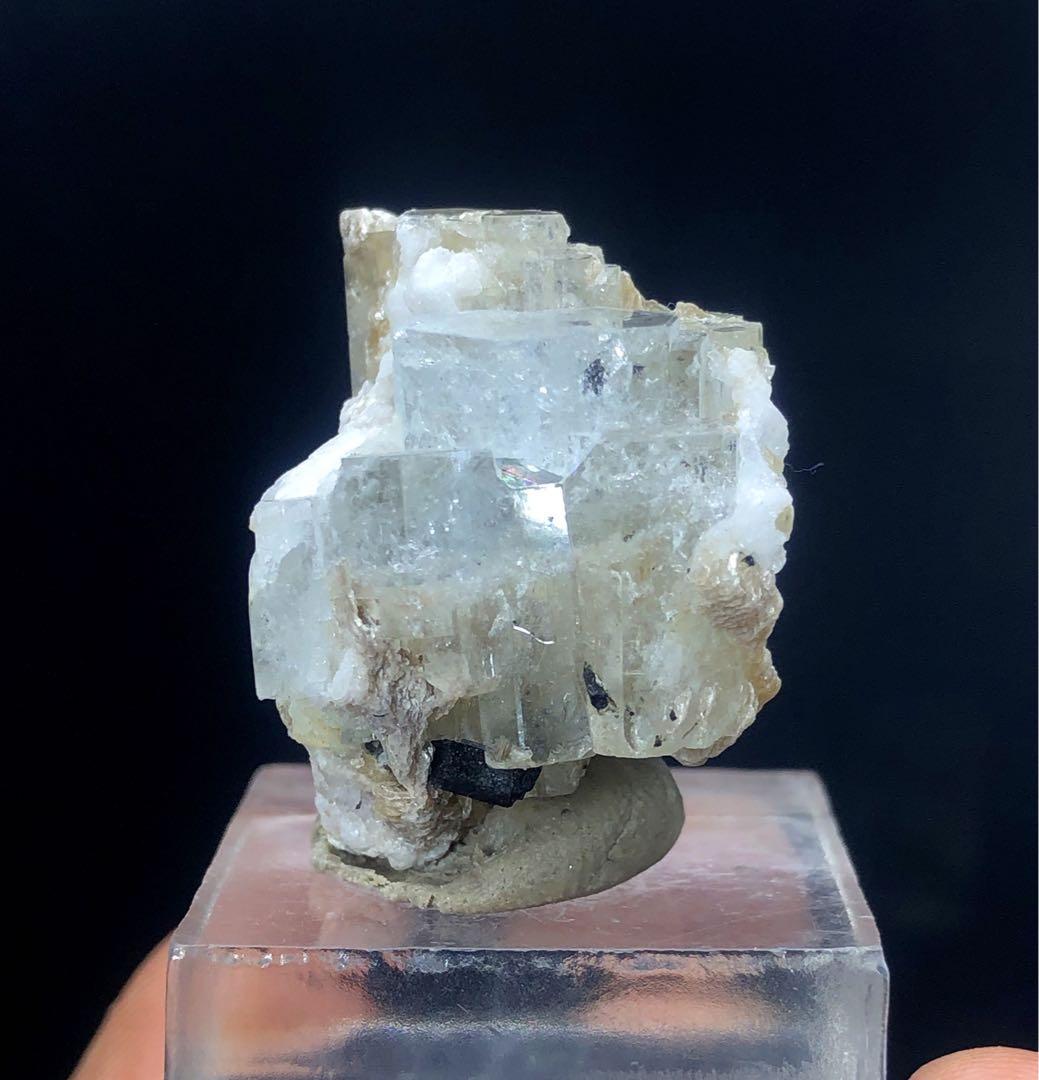 ショールトルマリンとホワイトマイカ入りアクアマリンクリスタル