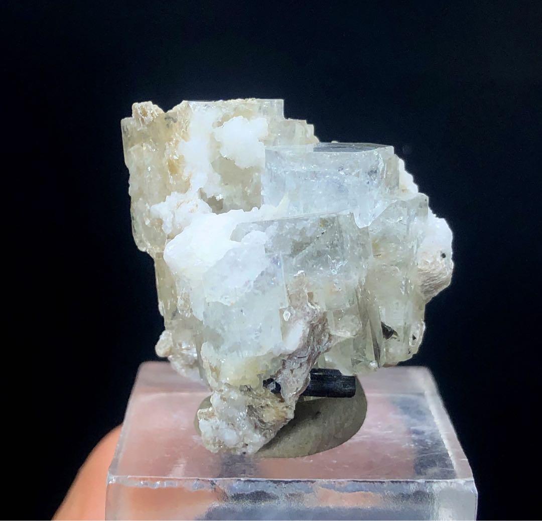 ショールトルマリンとホワイトマイカ入りアクアマリンクリスタル