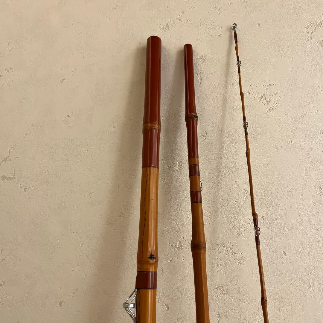 石鯛和竿　竿敏作　３本半継ぎ竹竿　石鯛竿