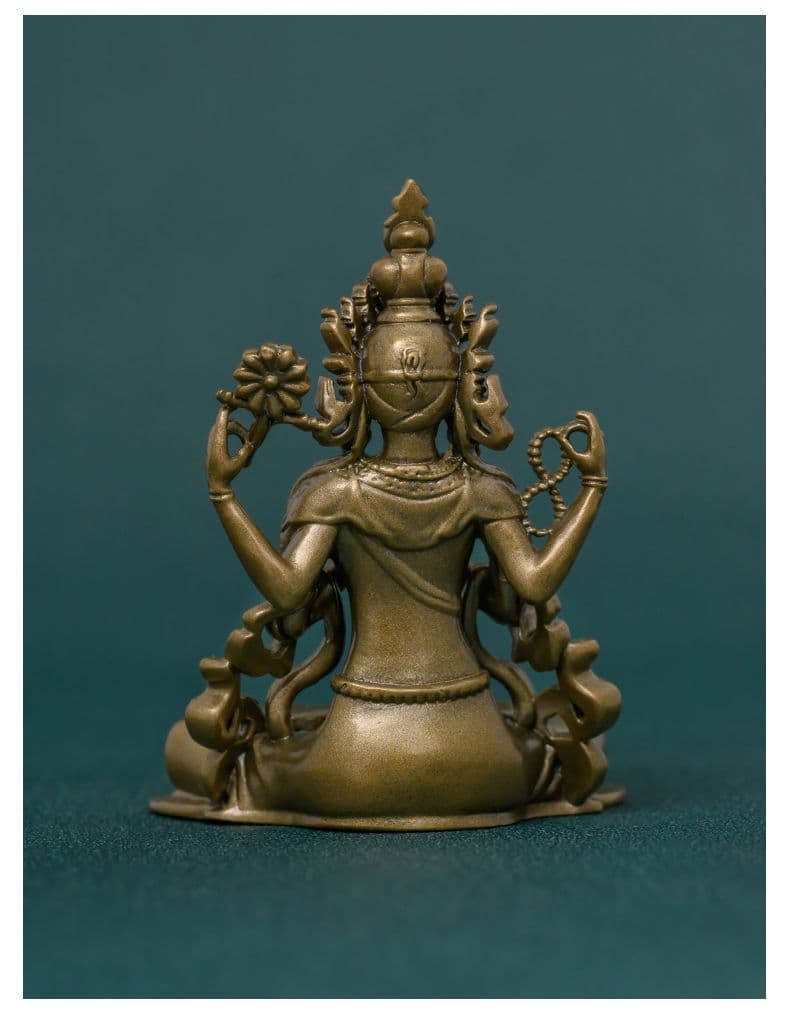 仏像 四臂観音仏像 禅意 茶室 置物 銅製 仏像 彫刻 置物 開運 風水