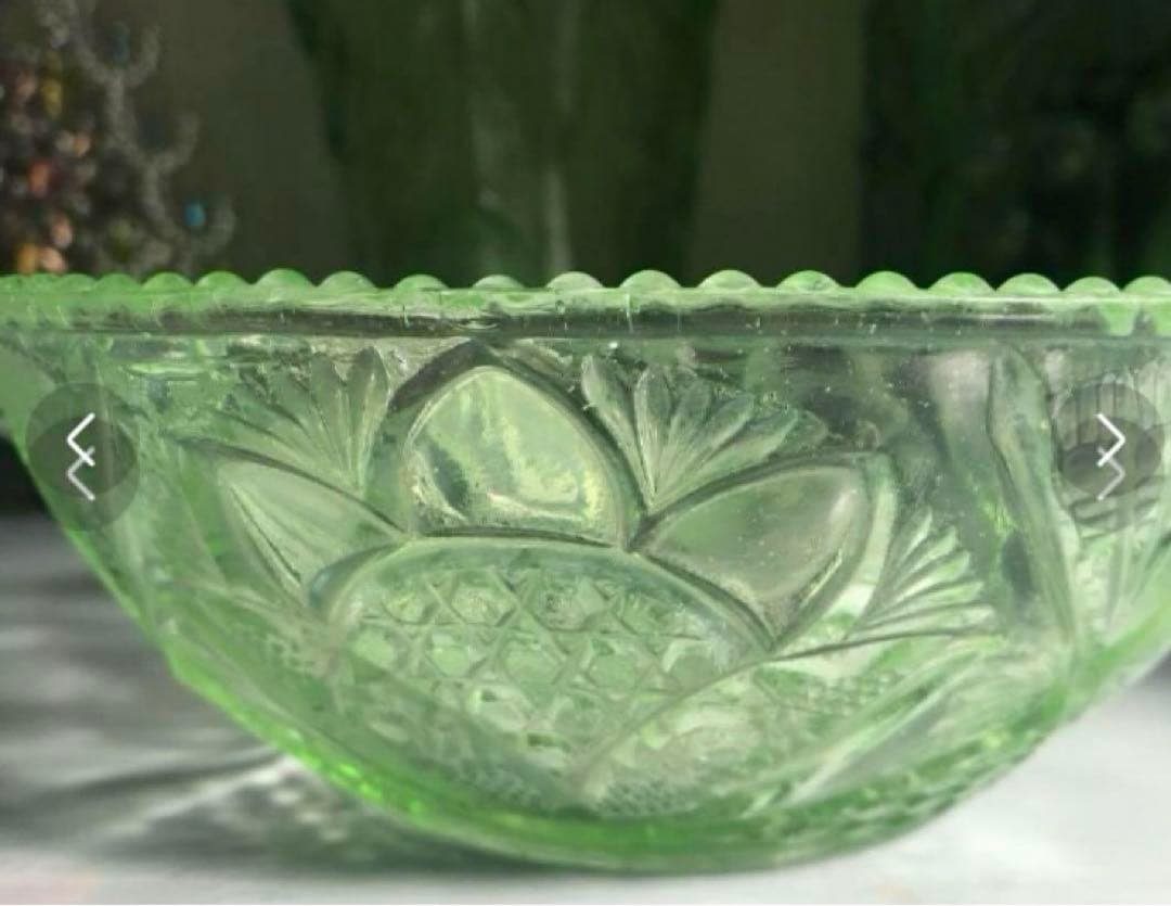 和骨董　ウランガラス　3点セット