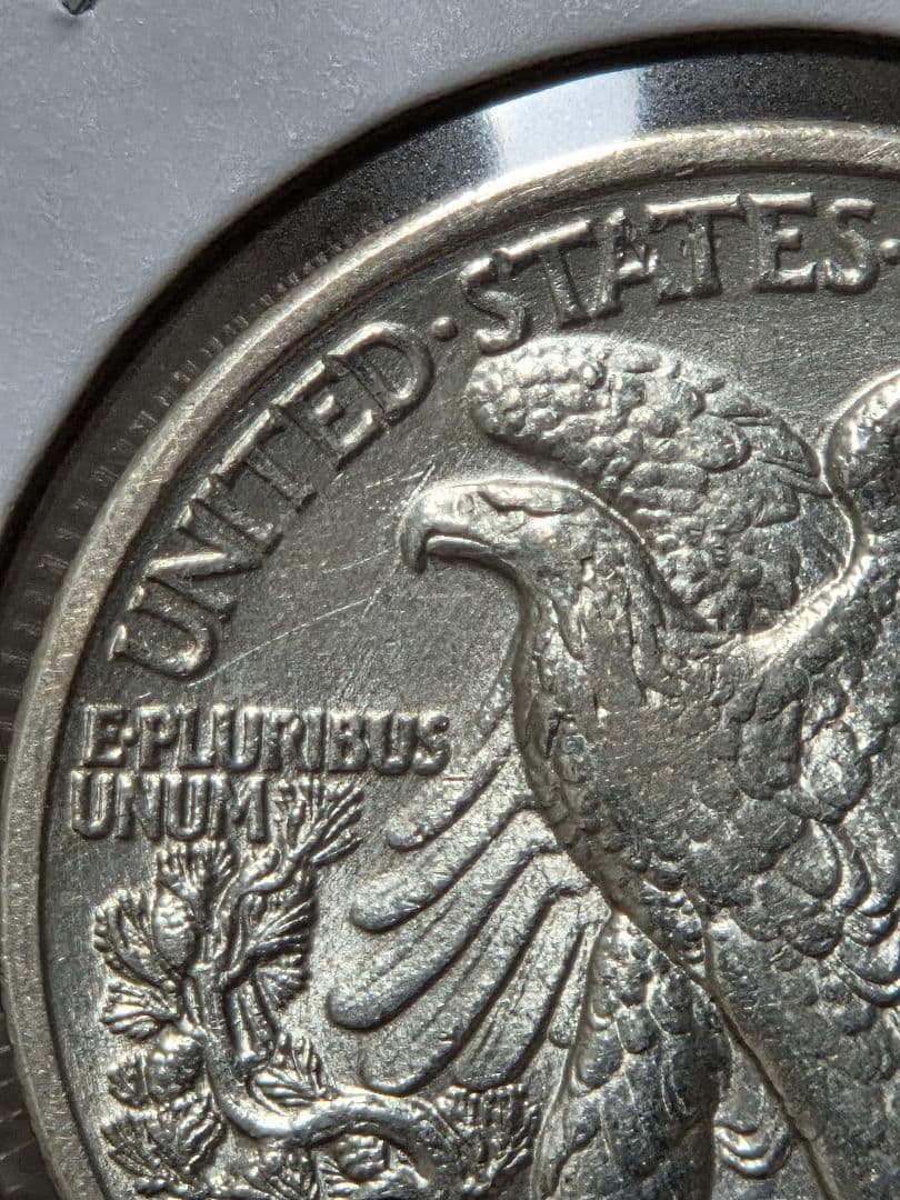 (稀少年号)アメリカ　ウォーキング リバティ 50セント銀貨　1933 S