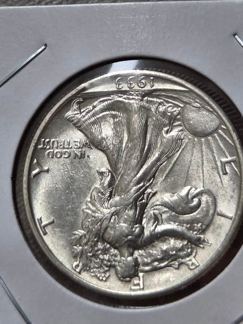 (稀少年号)アメリカ　ウォーキング リバティ 50セント銀貨　1933 S