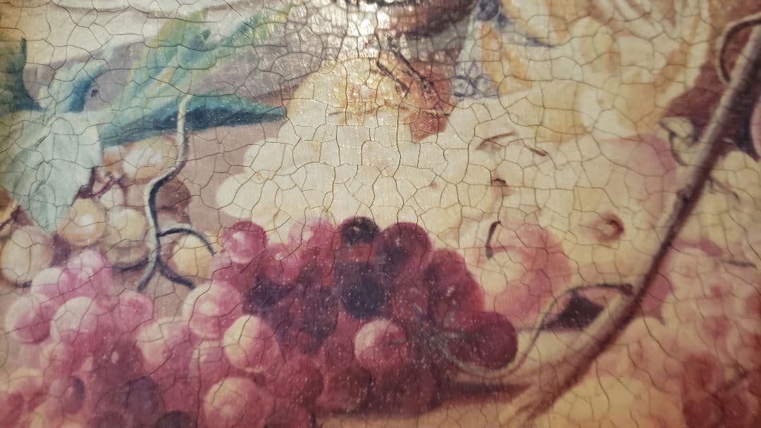 イギリス発!オレオグラフィー 油絵風アート花と果物の静物画・イギリス輸入・額付き