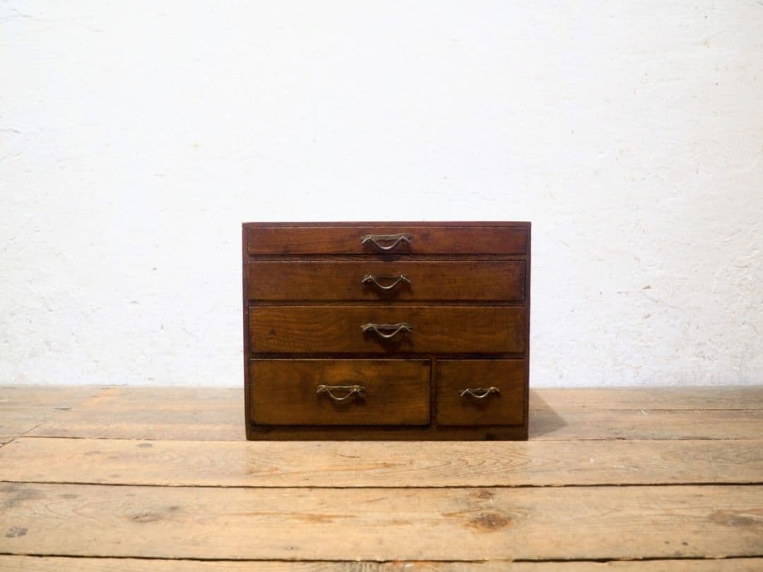 1268 アンティーク　小引き出し　収納棚　小物入れ　ケース　昭和レトロ　骨董