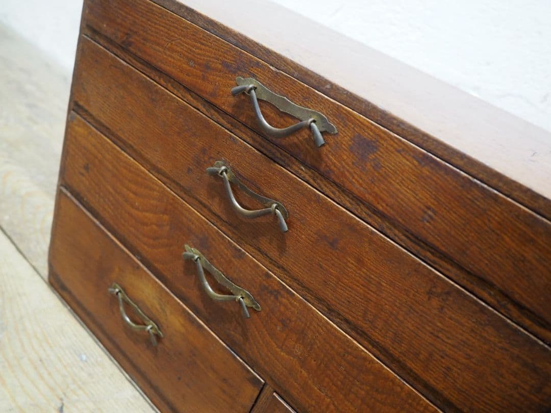 1268 アンティーク　小引き出し　収納棚　小物入れ　ケース　昭和レトロ　骨董