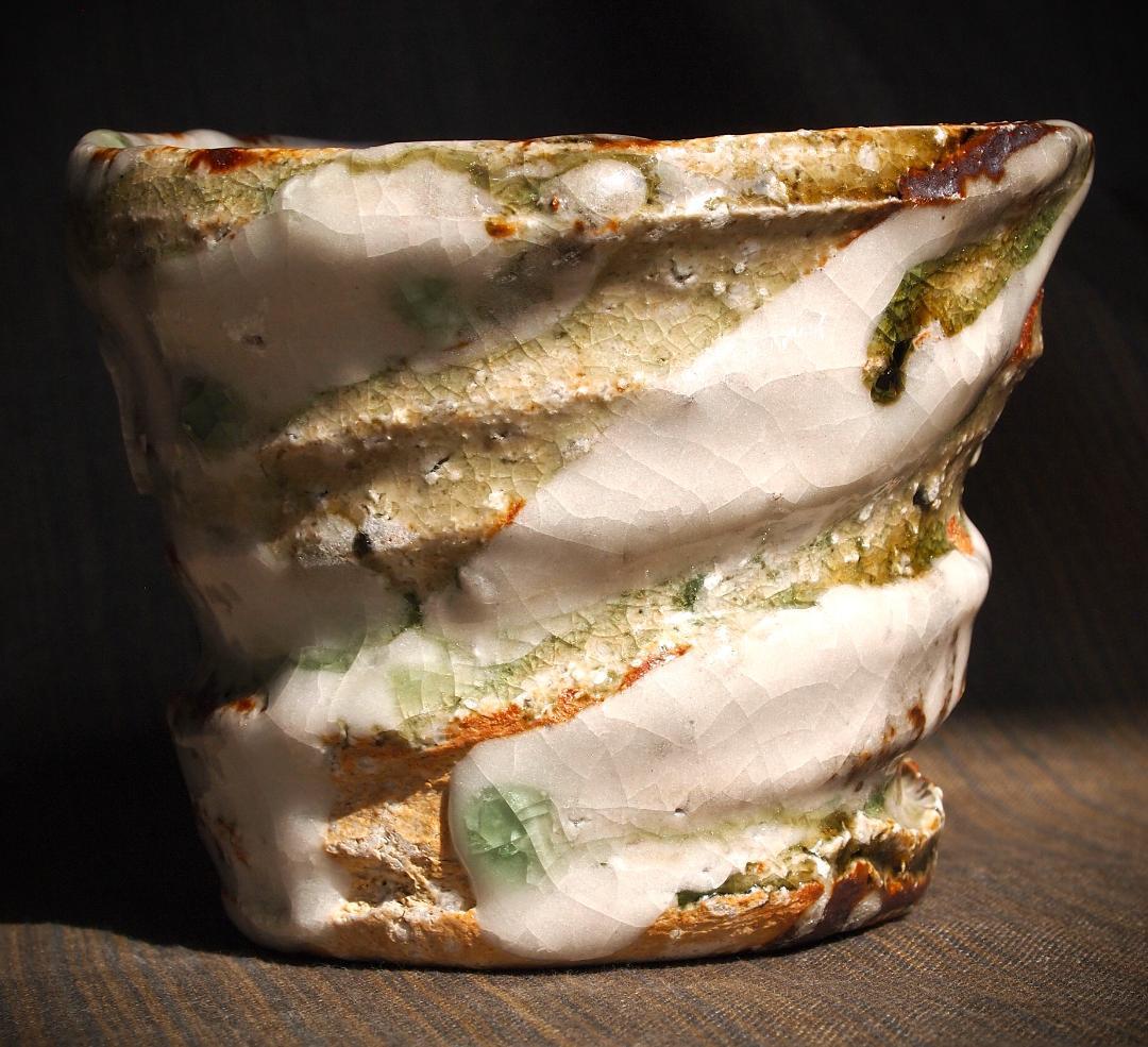 個展作品★村越琢磨【師：梅原武平】志野織部フリーカップＢ★ビードロ